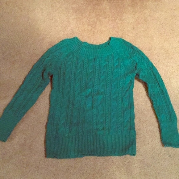 Green boat neck sweater - Picture 3 of 6